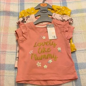 Brand New 3-6 month babygirl shirts pack of 3